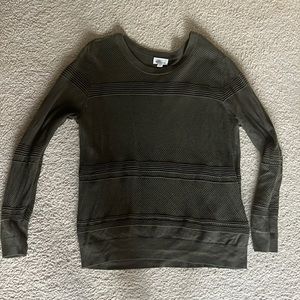 Market Spruce Green Crew Neck Textured Light Sweater, Large